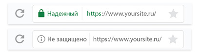 Отличие представления сайта с ssl сертификатом в браузере